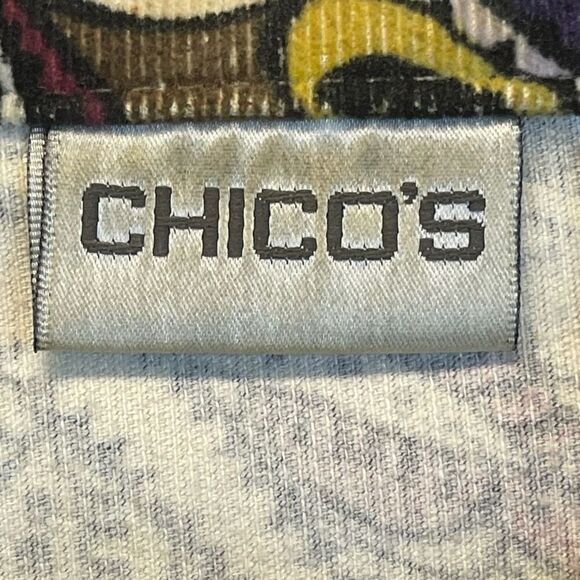 CHICO’S Women’s Jacket Zip Front Paisley Corduroy Multicolor Size 2 (Med) Fall - Picture 6 of 12